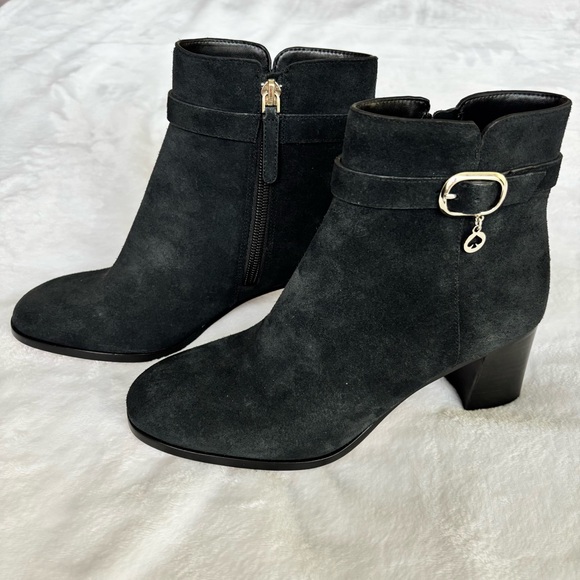 KATE SPADE Blaire Black Suede Leather Heeled Bootie--NEW--6.5 - Picture 2 of 16